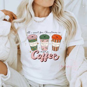 More Coffee for Christmas Unisex Graphic Crew Neck Short Sleeve T-shi…